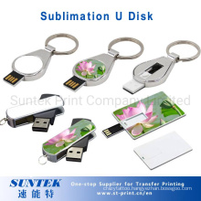 Sublimation Slim Rectangle Card Shape Key Chain USB Drive Flash Disk